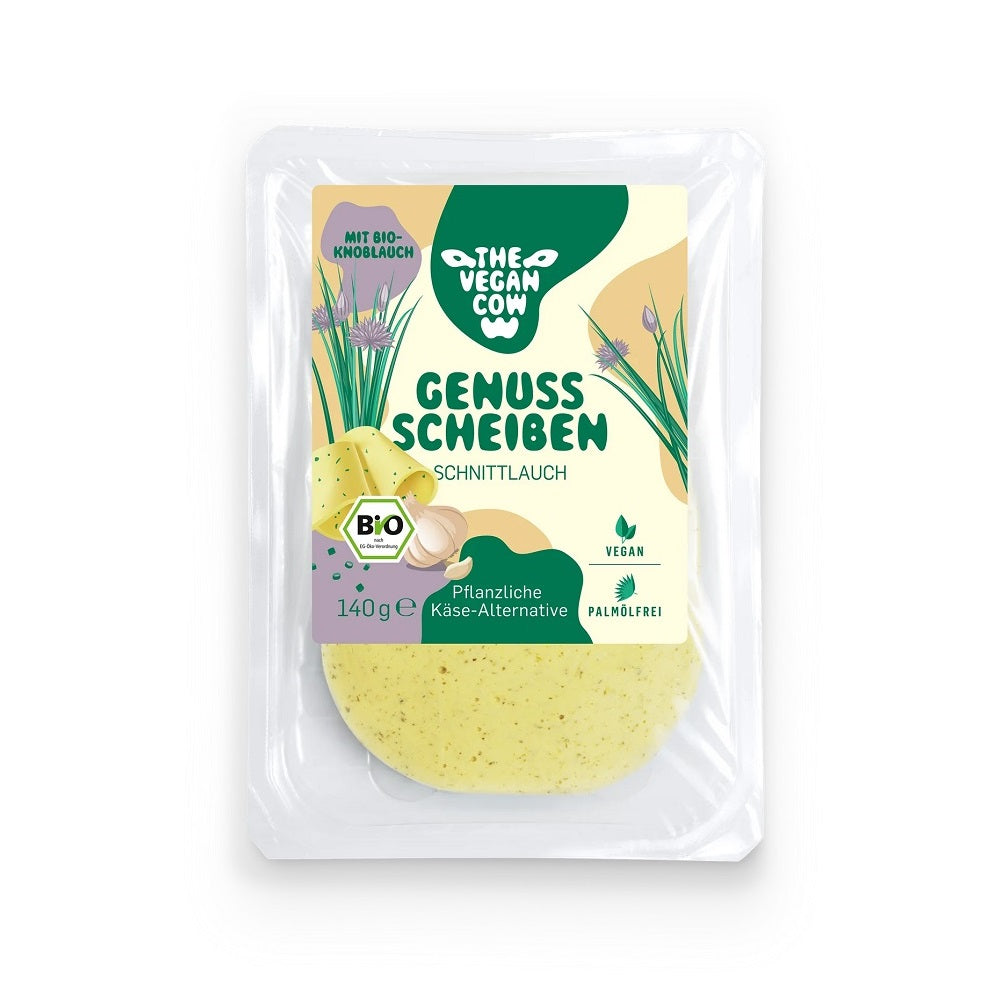 Alternativa Vegana la Branza Bio Felii cu Usturoi The Vegan Cow 140 g