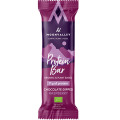 Baton Proteic Bio Vegan cu Zmeura Invelit in Ciocolata Moonvalley 60 g