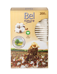 Betisoare de Urechi din Bumbac Organic Bel Nature pachet de 200 buc