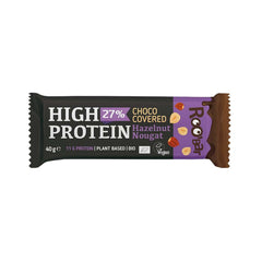 Bio Baton Proteic cu Nougat de Alune Invelit in Ciocolata Vegan Fara Gluten Roobar 40 g