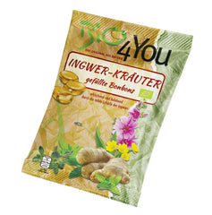 Bio Bomboane cu Ghimbir si Verdeturi Vegan Bio4You 75 g