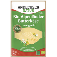 Bio Branza Cremoasa Felii Fara Lactoza 50% Alpenlander Andechser natur 150 g