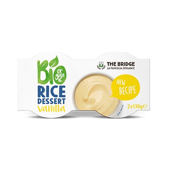 Budinca de Orez cu Vanilie Bio Fara Gluten The Bridge 2 x 130 g