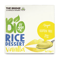 Bio Budinca de Orez cu Vanilie Fara Gluten The Bridge 4 x 110 g