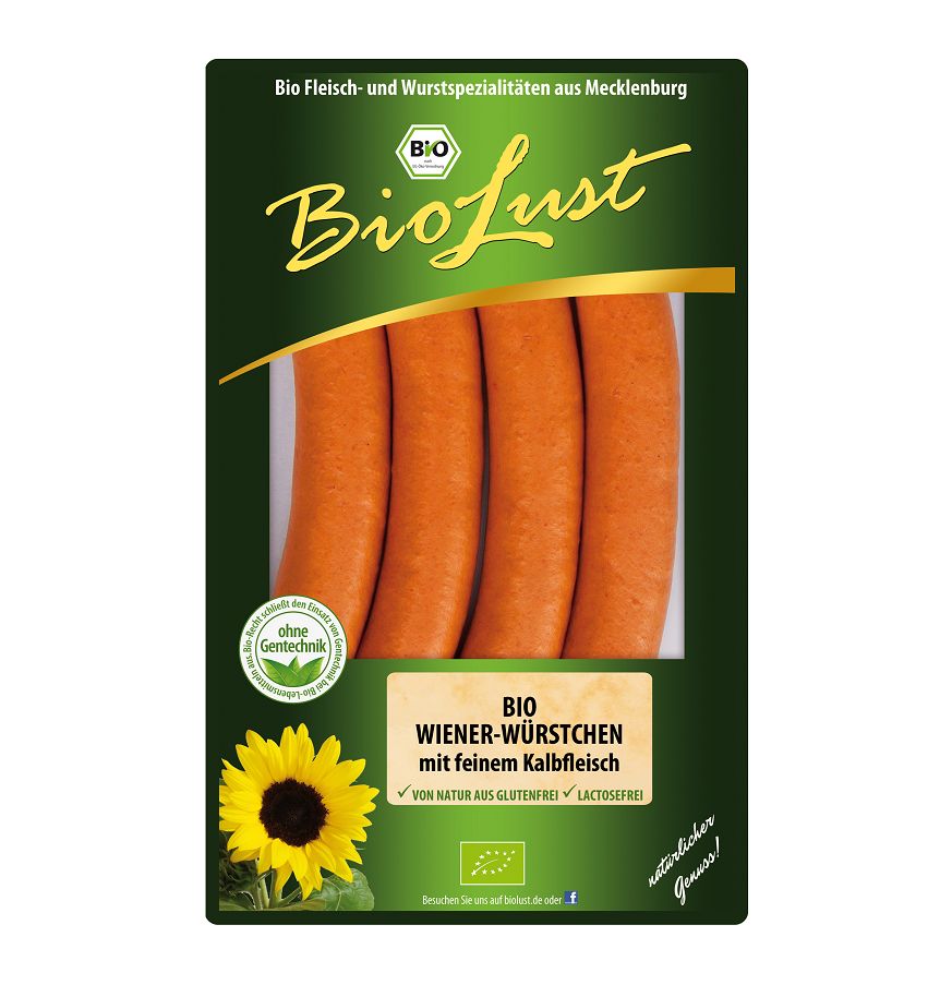 Carnaciori Vienezi Bio cu Carne de Vita Biolust 200 g