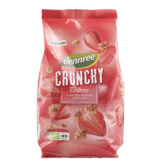 Bio Cereale Mic Dejun cu Capsuni Crunchy Vegan Dennree 375 g