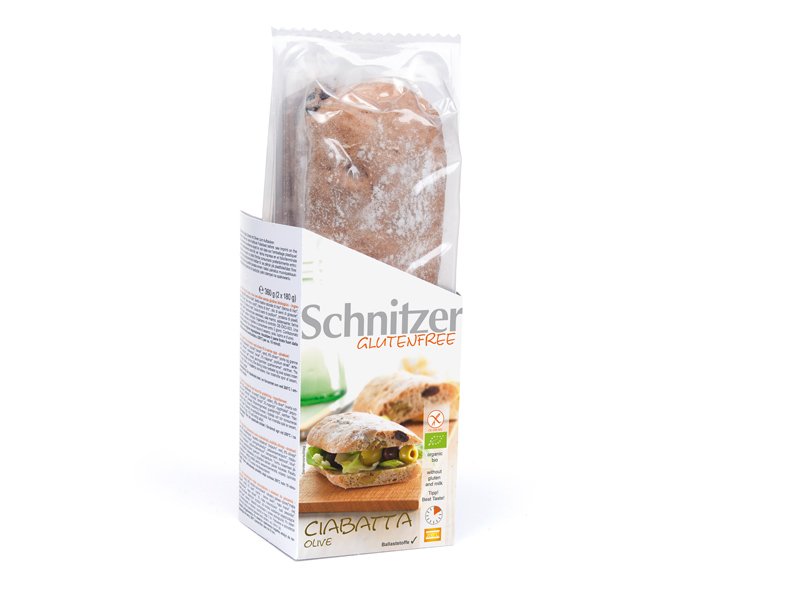 Bio Ciabatta cu Masline Fara Gluten Schnitzer 360 g