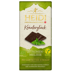 Bio Ciocolata Neagra Vegana cu Balsam de Lamaie Heidi 75 g