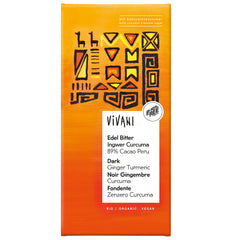 Bio Ciocolata Neagra Vegana cu Ghimbir si Curcuma 89% Vivani 80 g