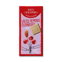 Bio Ciocolata Vegana Migdale Sarate si Merisoare Fara Gluten Happy Benjamino 70 g