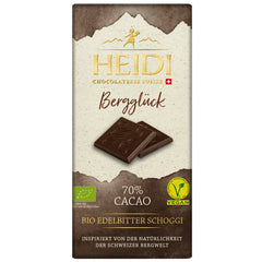 Bio Ciocolata Vegana Neagra 70% Cacao Heidi 75 g