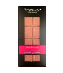 Bio Ciocolata Vegana cu Zmeura si Capsuni Benjamissimo Happy Edition 60 g