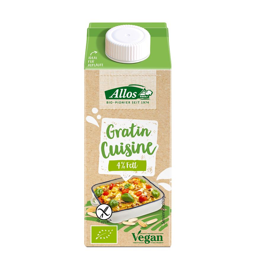 Bio Crema Vegetala pentru Gatit 4% Grasime Fara Gluten Vegan Allos 200 ml