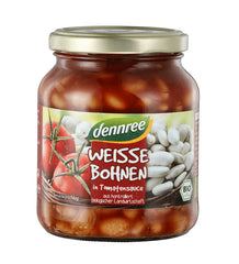 Fasole Alba Bio in Sos de Rosii Dennree 350 g