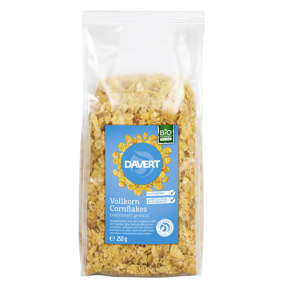 Fulgi de Porumb Bio Integrali Fara Zahar Fara Gluten Davert 250 g