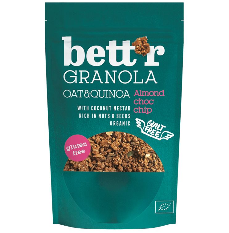 Bio Granola Migdale si Choc Chip Vegan Fara Gluten Bettr 300 g
