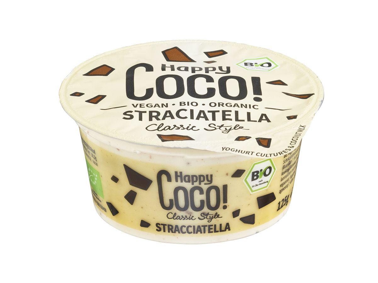 Bio Iaurt Natural de Cocos Stracciatella Vegan Happy Coco 125 g