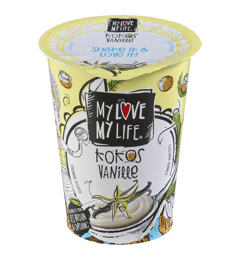 Iaurt Vegetal de Cocos cu Vanilie Bio Vegan MyLove - MyLife 180 g