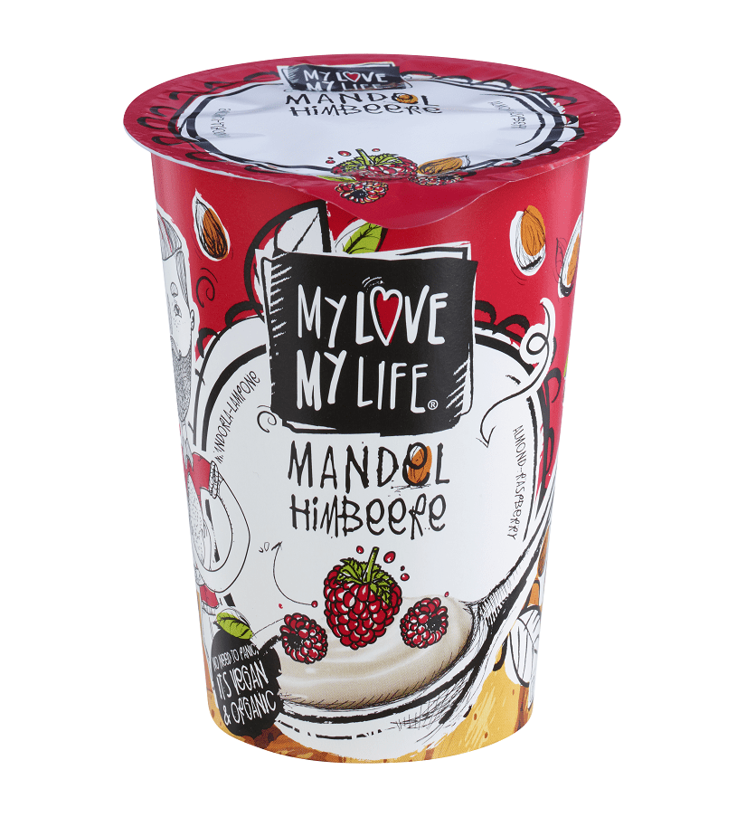 Iaurt Vegetal de Migdale cu Zmeura Bio Vegan MyLove - MyLife 180 g