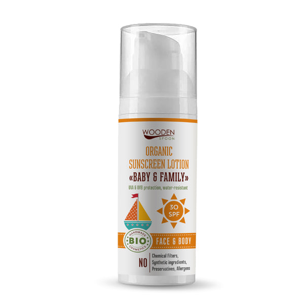 Bio Lotiune cu Protectie Solara Baby & Family 30 SPF Wooden Spoon 50 ml