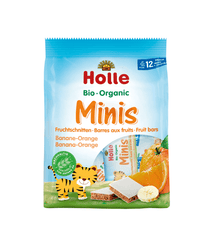 Bio Mini Batoane cu Banane si Portocale 12 luni+ Holle 8 x 12,5 g