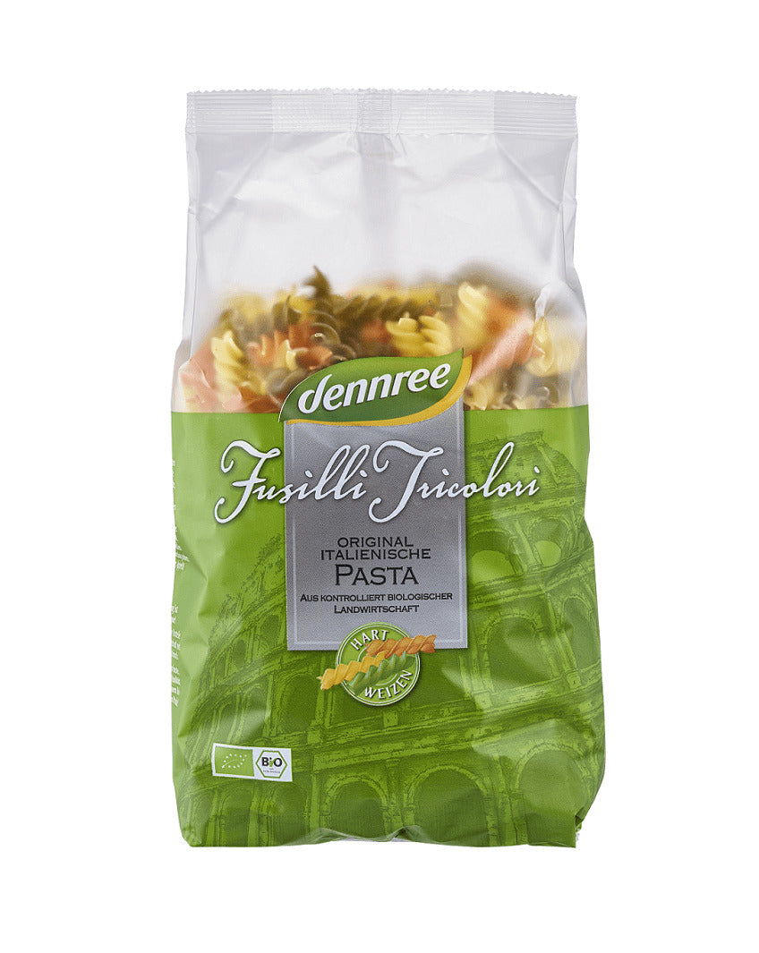 Paste Bio Fusilli Tricolore Dennree 500 g