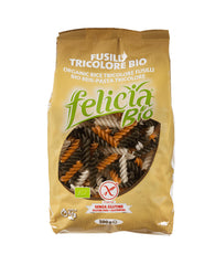 Bio Paste Fusilli Tricolore din Orez Fara Gluten Felicia 500 g