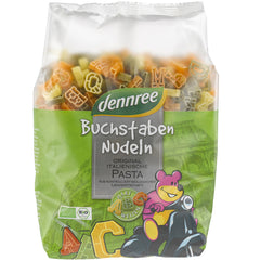 Paste Bio Litere Colorate din Grau Dur Dennree 500 g