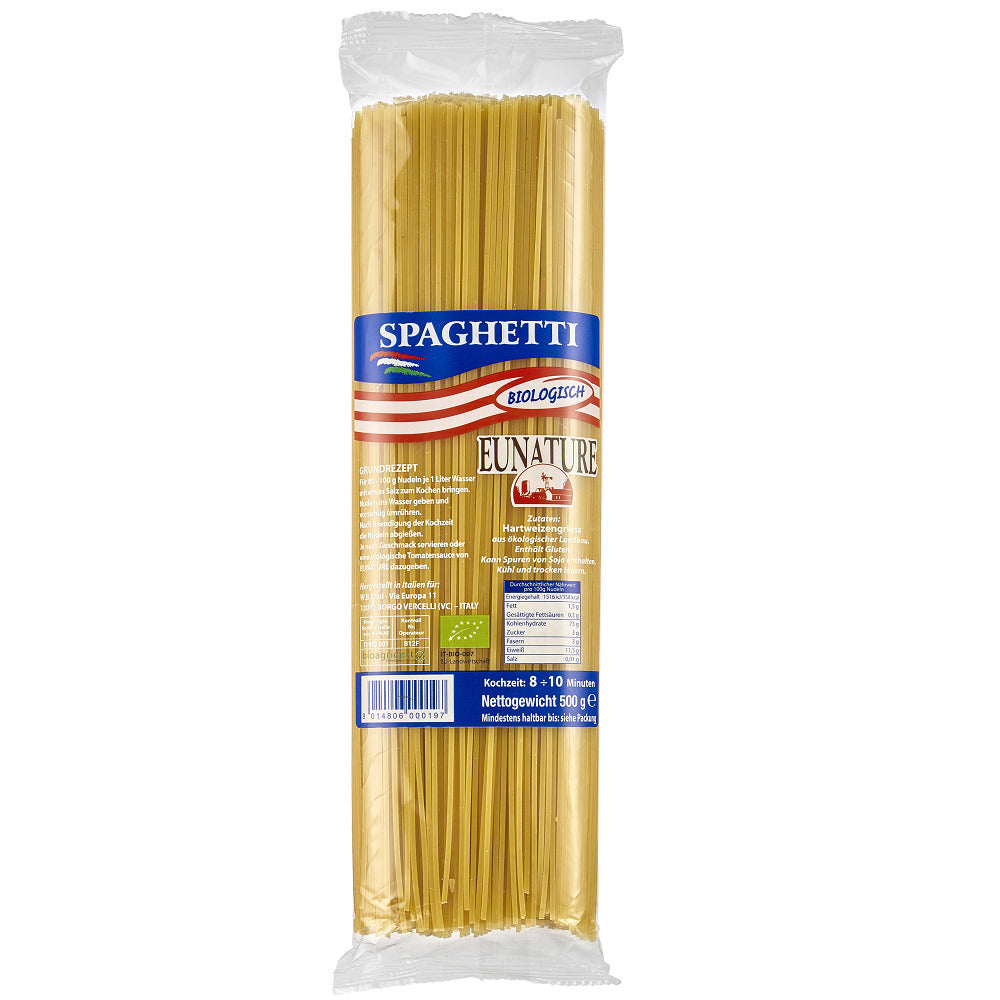 Bio Paste Spaghete din Grau Dur Eunature 500 g