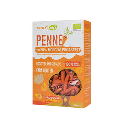 Bio Penne cu 20 % Morcovi Proaspeti Fara Gluten Petras Bio 250 g