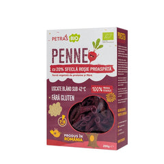 Bio Penne cu 20 % Sfecla Rosie Proaspata Fara Gluten Petras Bio 250 g