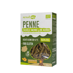 Bio Penne din Fasole Mung si In Auriu Fara Gluten Petras Bio 250 g