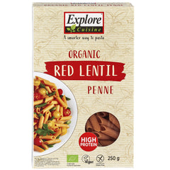 Penne din Linte Rosie Bio Fara Gluten Vegan Explore Cuisine 250 g