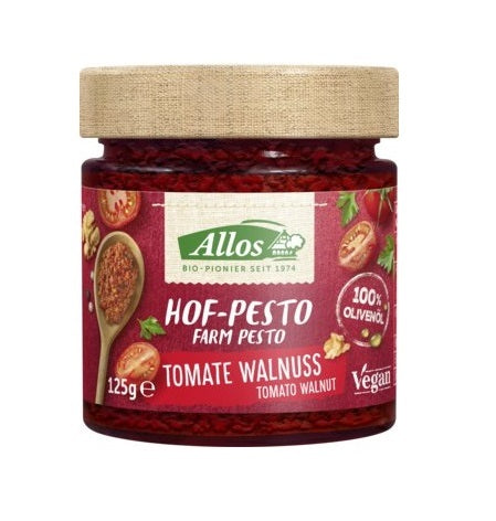 Bio Pesto Rosso cu Rosii Uscate si Nuci Vegan Allos 125 g