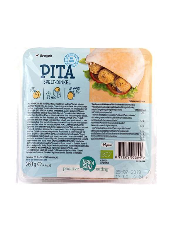 Bio Pita din Spelta Vegan Terrasana 4 buc 260 g
