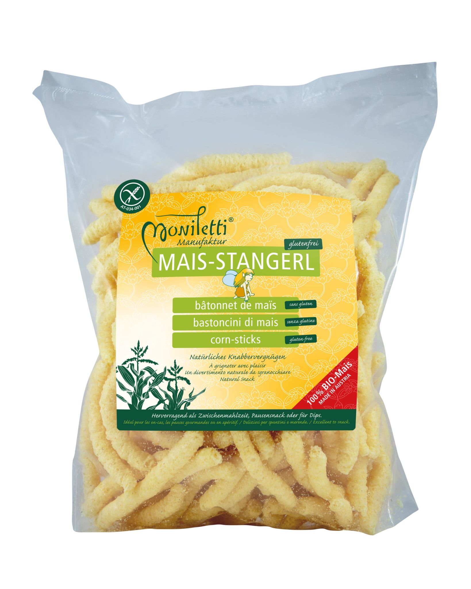 Bio Pufuleti de Porumb Fara Gluten Moniletti Mais-Stangerl 200 g