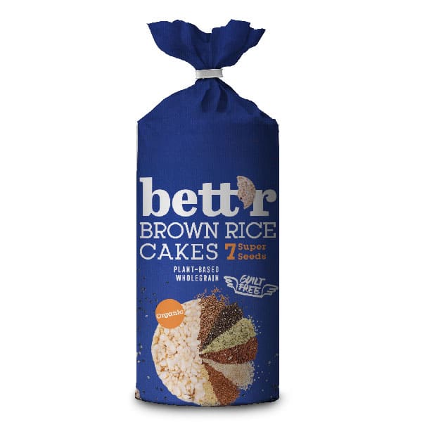 Bio Rondele din Orez Brun Integral cu 7 Super Seminte Vegan Fara Gluten Bettr 120 g