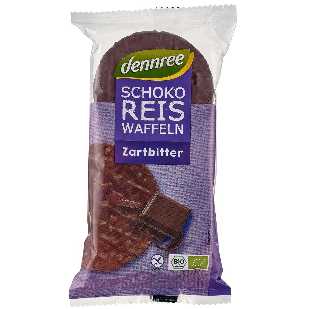 Rondele din Orez Bio Expandat cu Ciocolata Amaruie Dennree 100 g