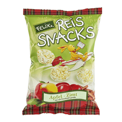 Bio Snacks din Orez Felix cu Mere si Scortisoara Fara Gluten Vegan Linea Natura 50 g