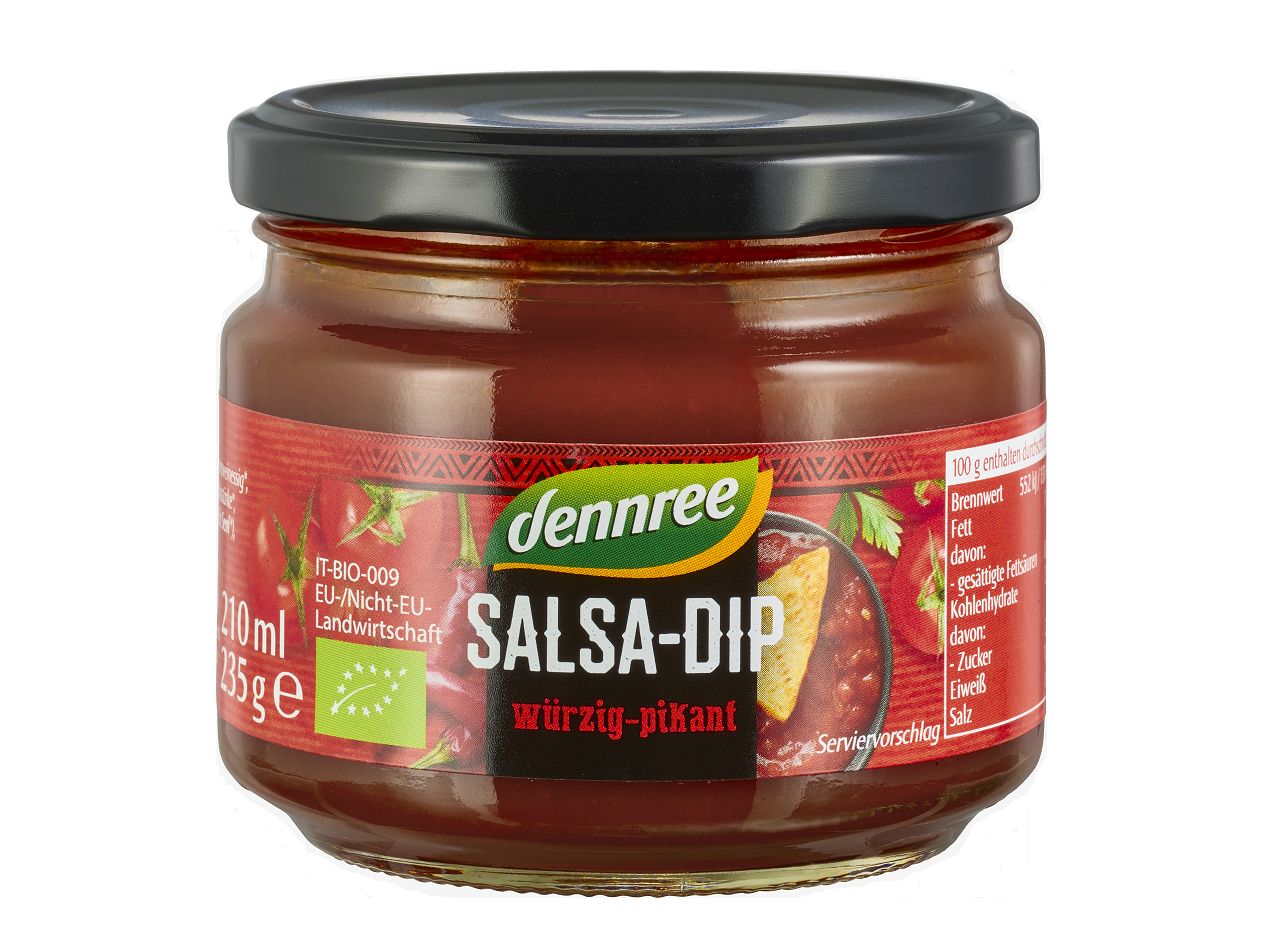 Bio Sos Picant Tortilla Salsa Dip Mexican Dennree 235 g