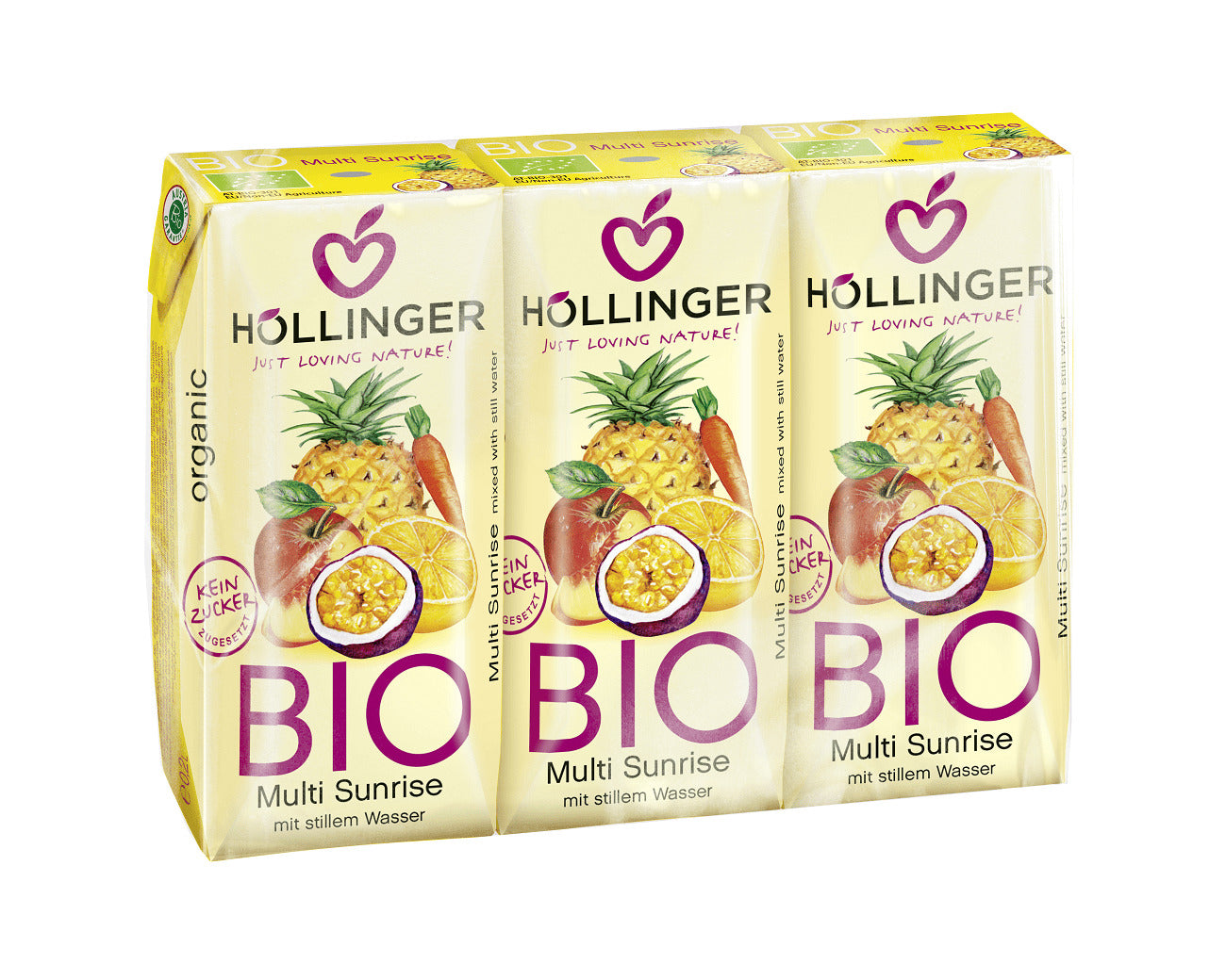 Suc Multifruct Bio Sunrise Hollinger 3 buc x 200 ml