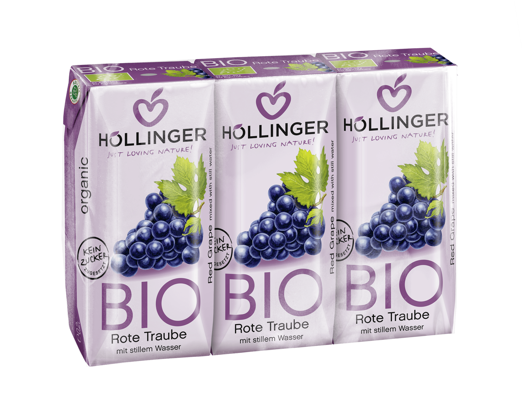 Suc de Struguri Rosii Bio Hollinger 3 buc x 200 ml