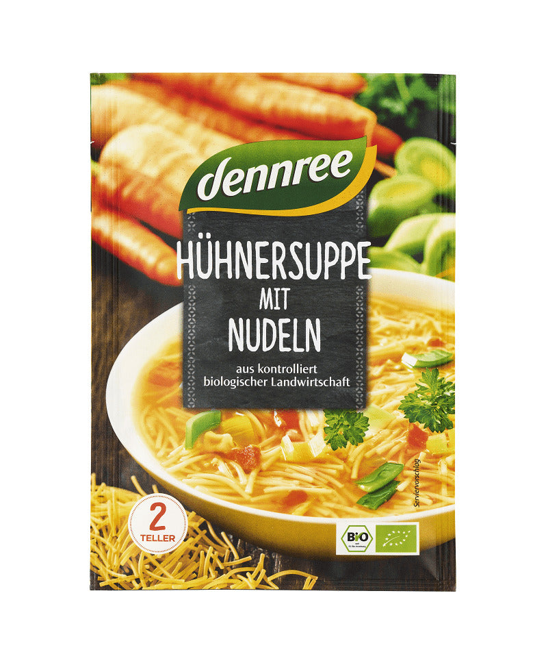 Supa de Pui Bio cu Fidea Instant Dennree 45 g