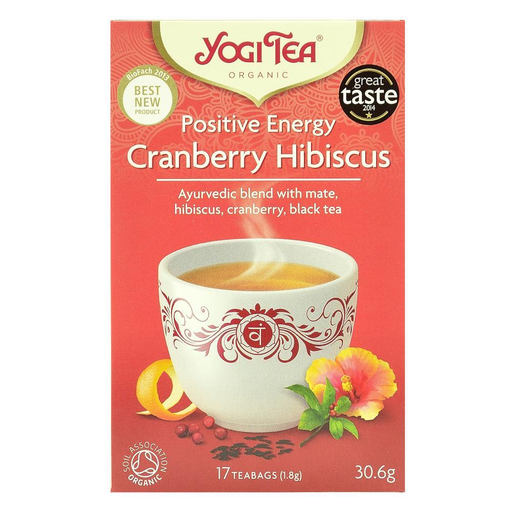 Ceai Ayurvedic Energie Pozitiva cu Mate,Merisor,Hibiscus si Ceai Negru Bio Yogi Tea 30,6 g