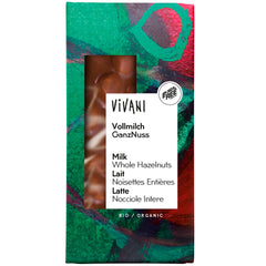 Ciocolata Bio cu Lapte si Alune Intregi Vivani 100 g