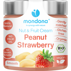 Crema Tartinabila Bio Vegana din Unt de Arahide si Capsuni Mondona 220 g