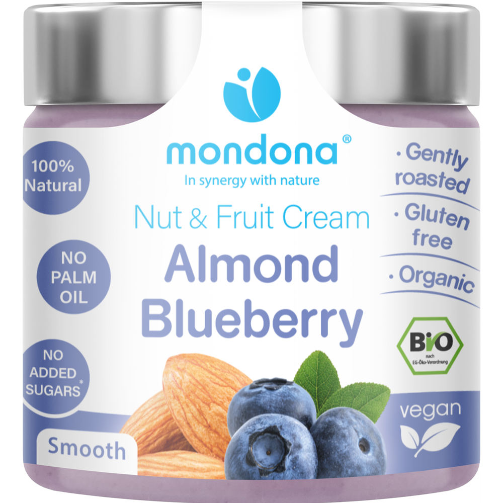 Crema Tartinabila Bio Vegana din Unt de Migdale si Afine Mondona 220 g