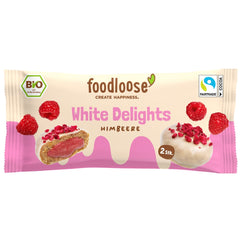 Fursecuri Bio cu Zmeura White Delights Foodloose 40 g