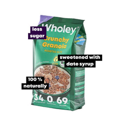 Granola Bio Vegana cu Alune de Padure si Caju Coapte Wholey 300 g