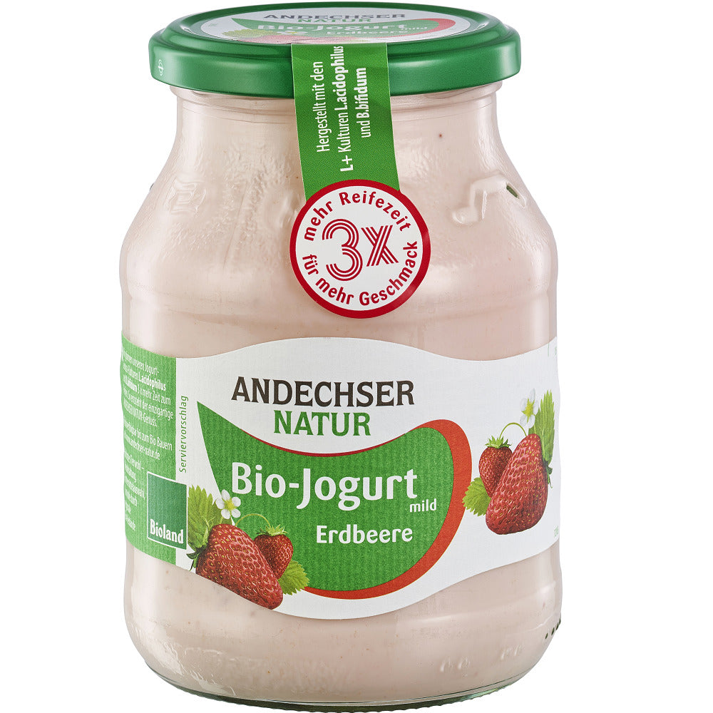 Iaurt de Vaca Bio cu Capsuni 3,8% Borcan Andechser Natur 500 g